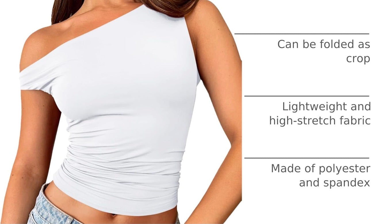 Noir One-Shoulder Top