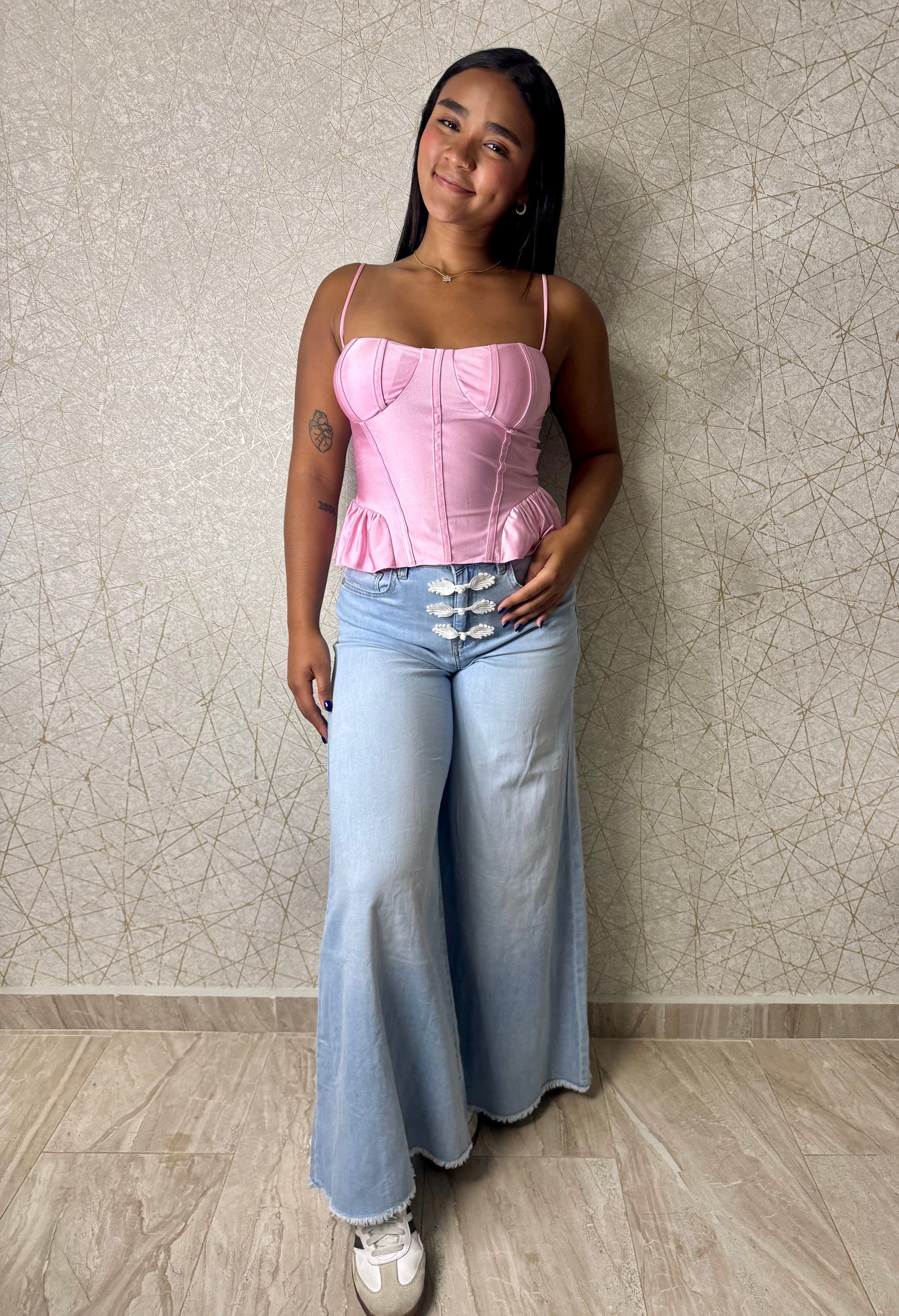 Satin Peplum Top - Made in Italy 🇮🇹