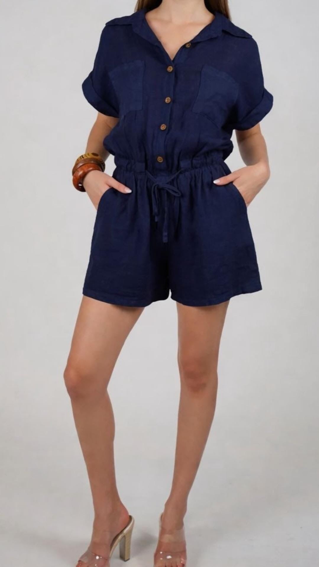 Portofino Linen Romper – Made in Italy 🇮🇹