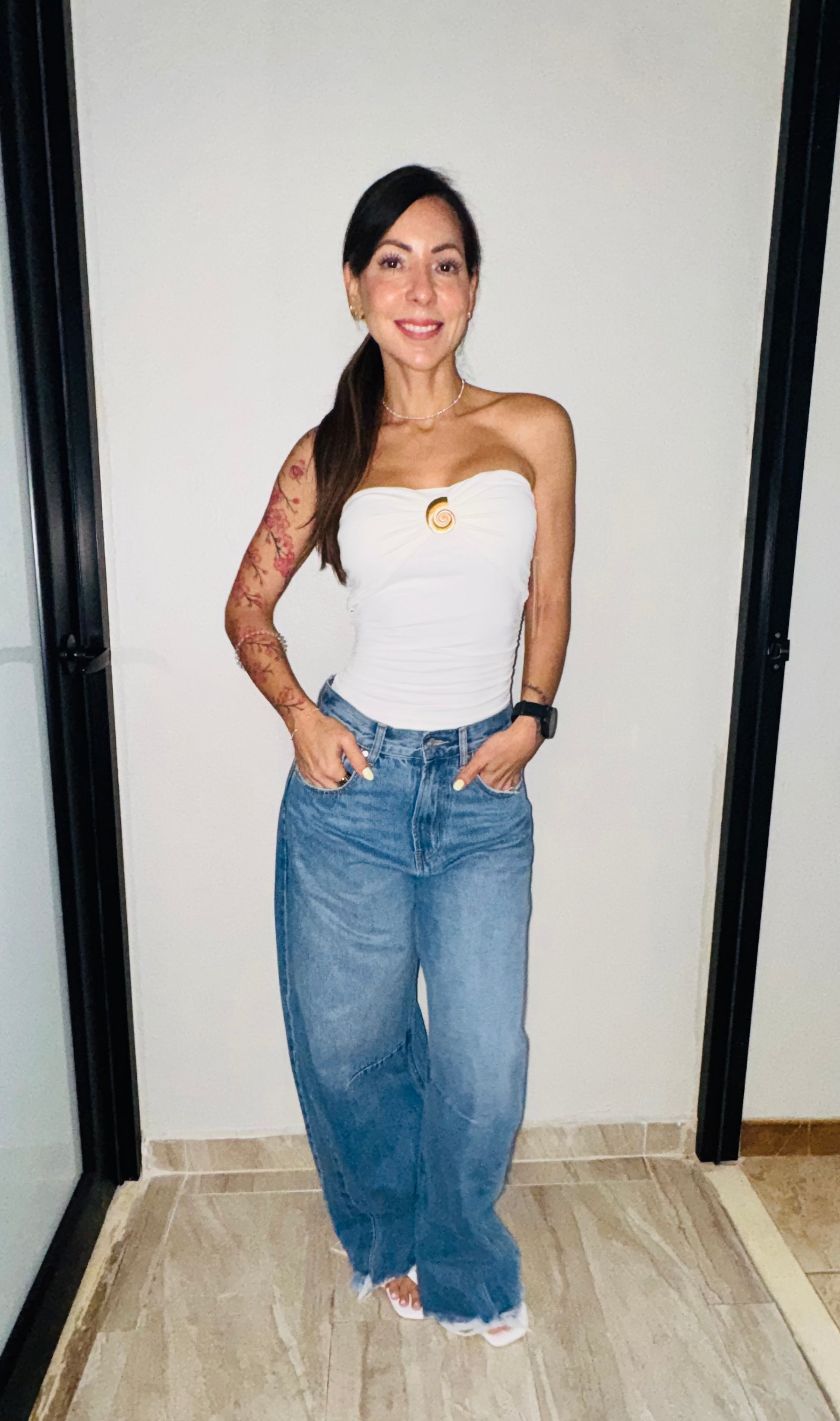 Strapless Shell Top