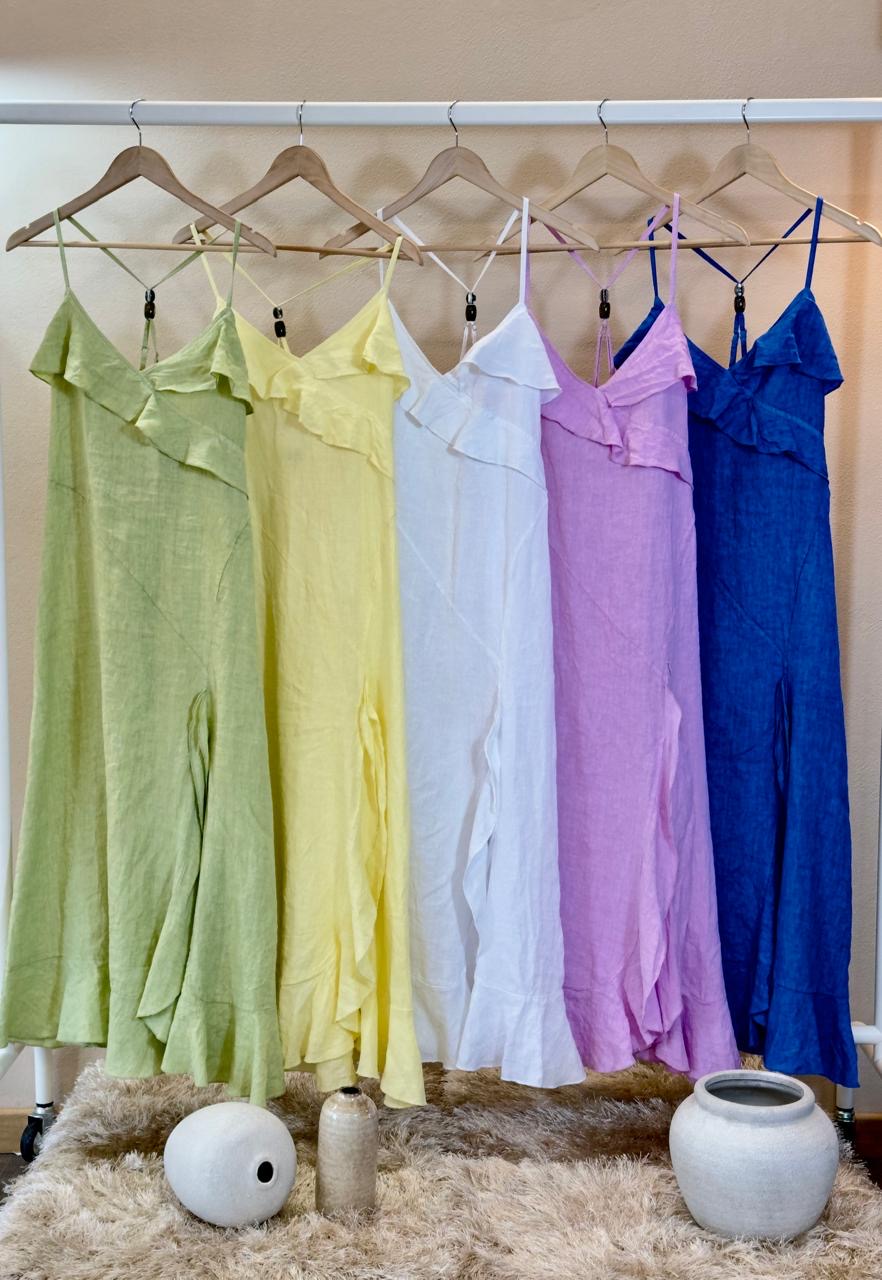 Amalfi Ruffle Maxi Dress – Made in Italy 🇮🇹