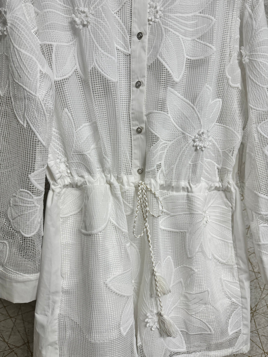 ✨ Floral Lace Shirt Romper