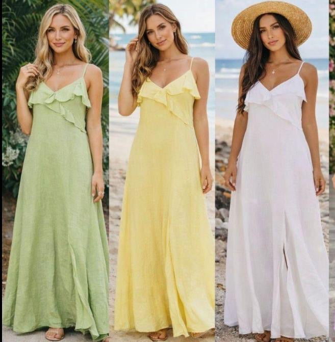 Amalfi Ruffle Maxi Dress – Made in Italy 🇮🇹