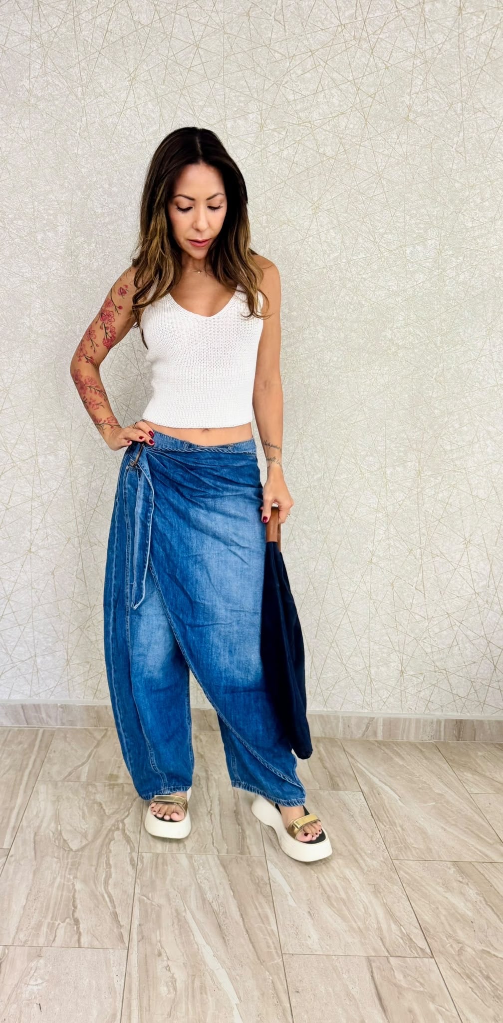 Buckle Wrap Jeans - Marca Italiana 🇮🇹