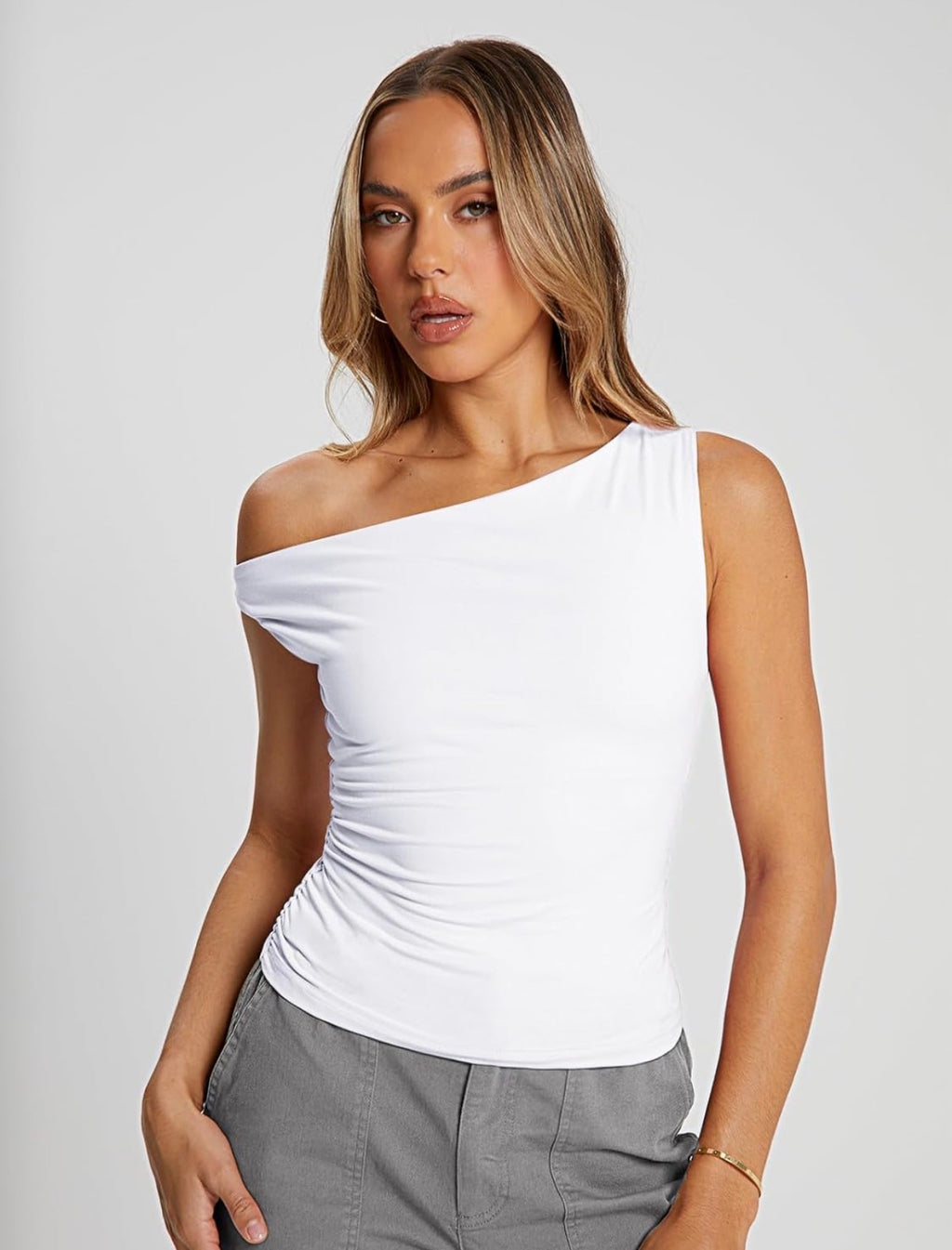 Noir One-Shoulder Top