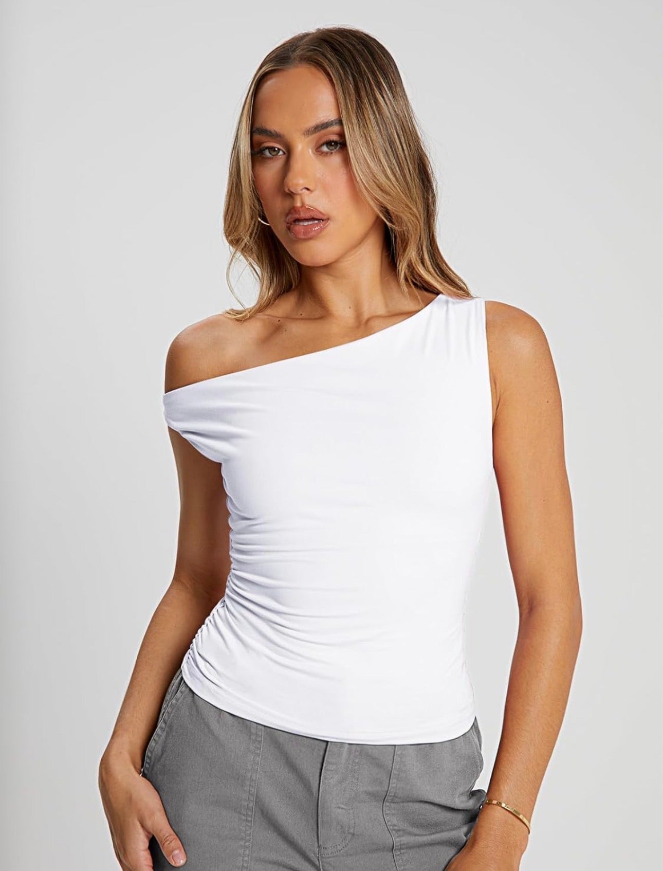 Noir One-Shoulder Top