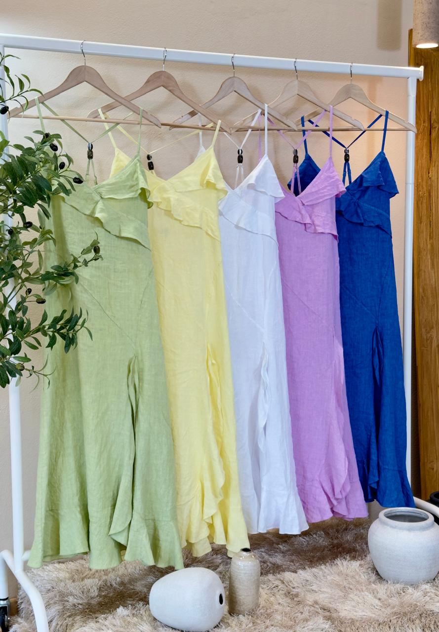 Amalfi Ruffle Maxi Dress – Made in Italy 🇮🇹