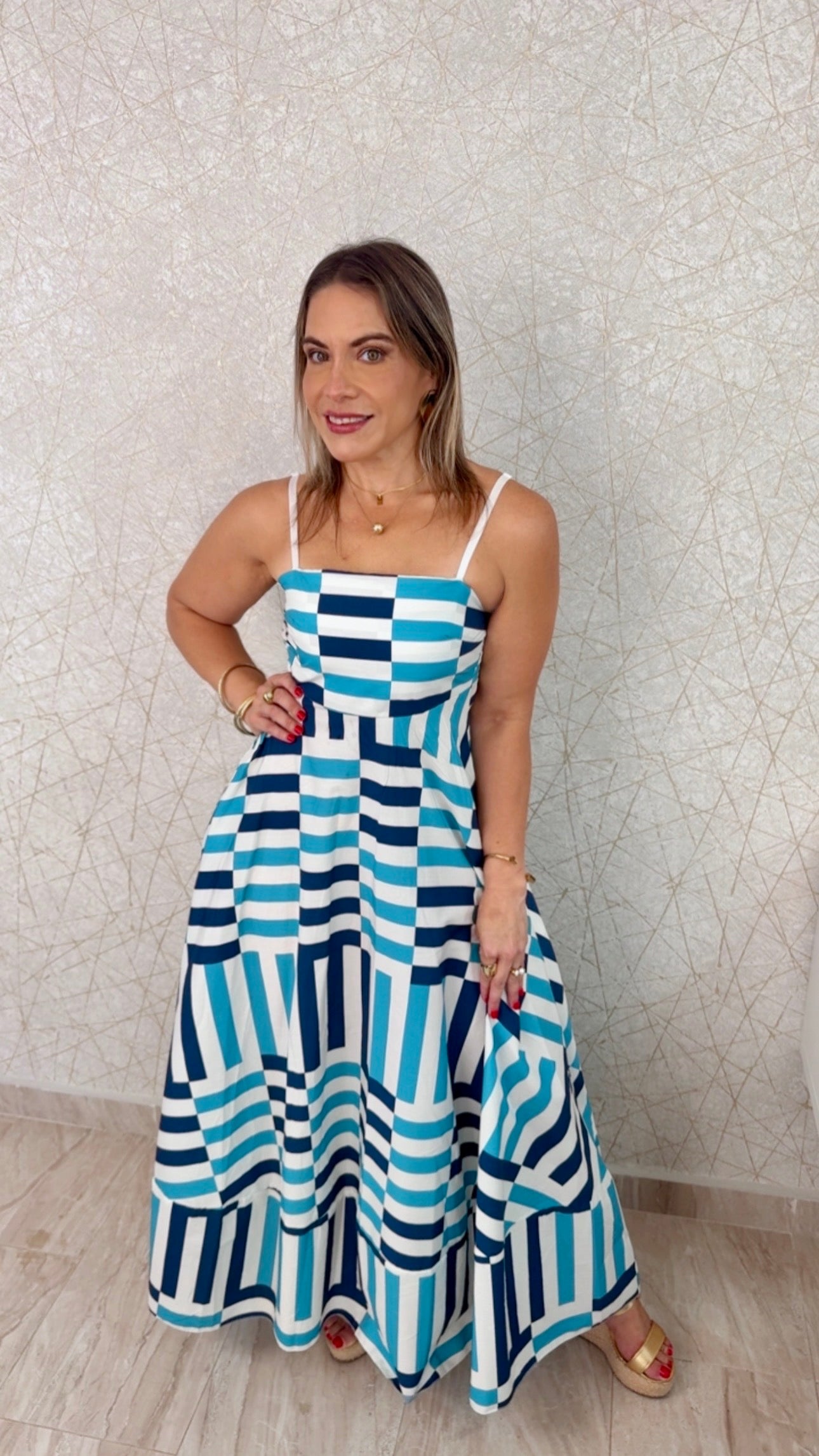 Capri Geometry Dress - Made in Italy 🇮🇹