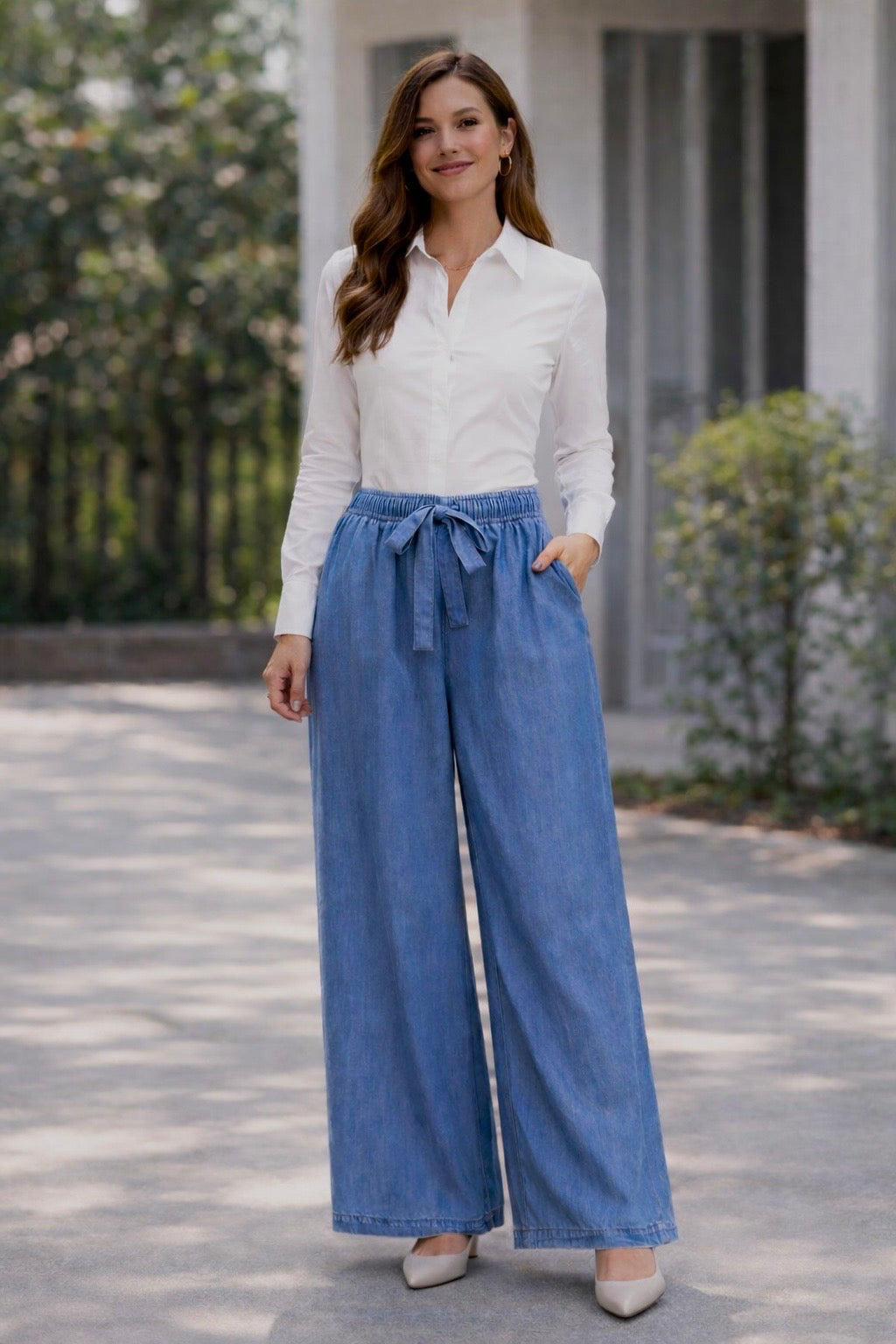 Denim Palazzo Pants - Marca Italiana 🇮🇹