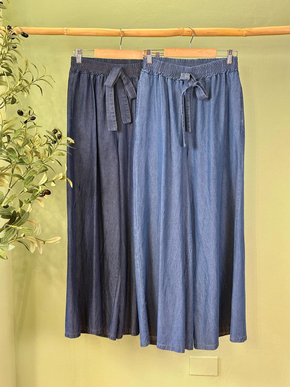 Denim Palazzo Pants - Marca Italiana 🇮🇹
