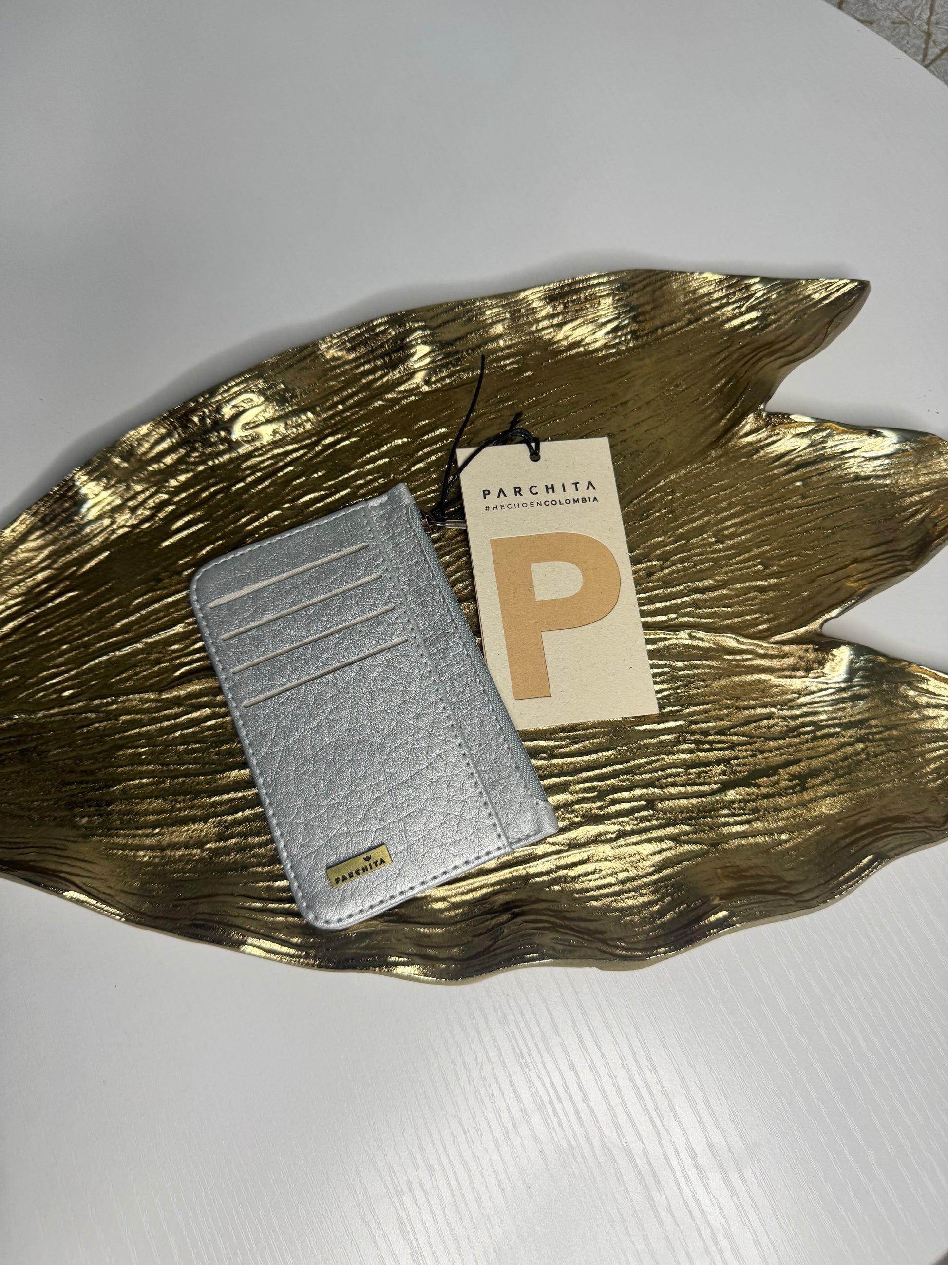 Metallic Silver Parchita Cardholder