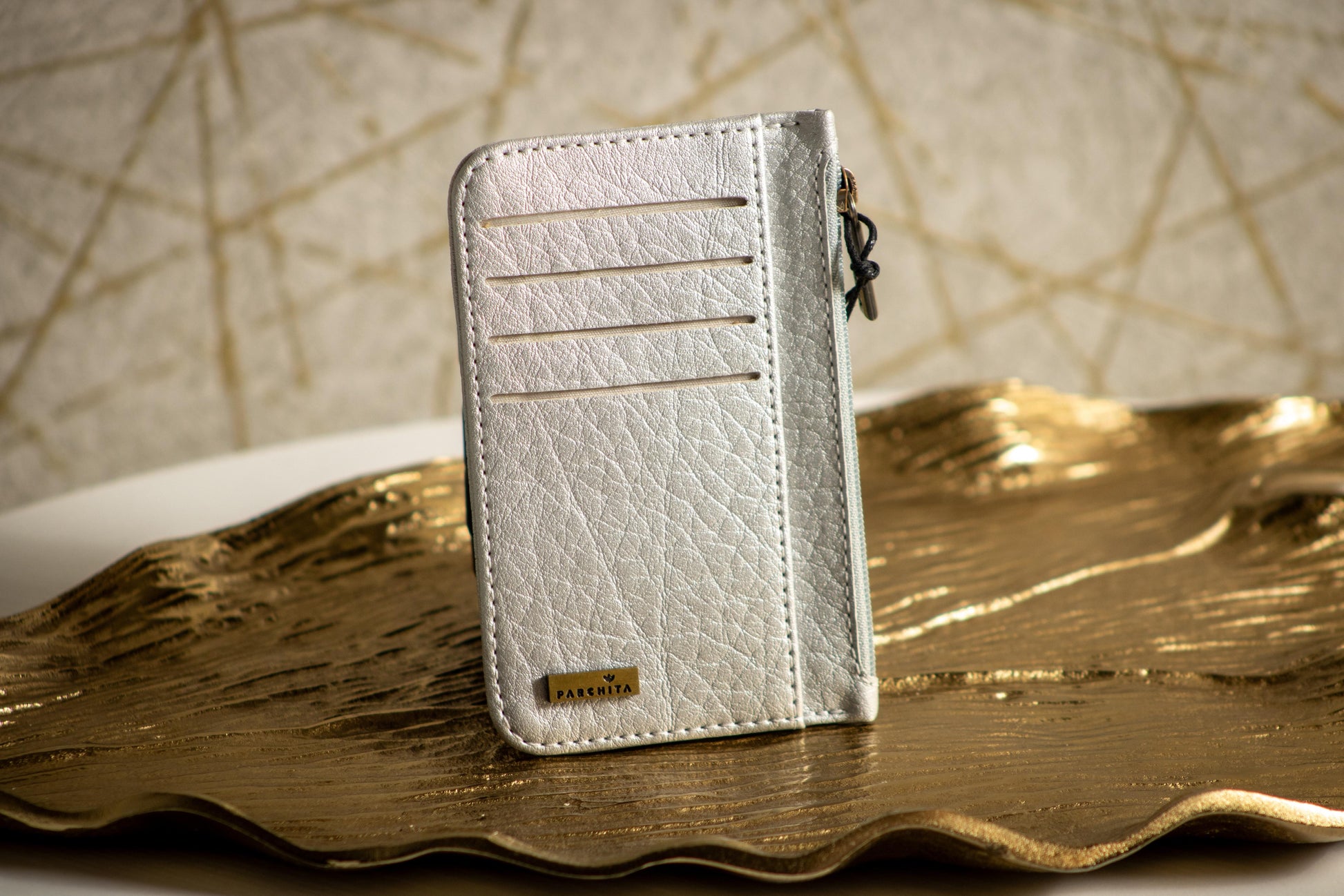 Metallic Silver Parchita Cardholder