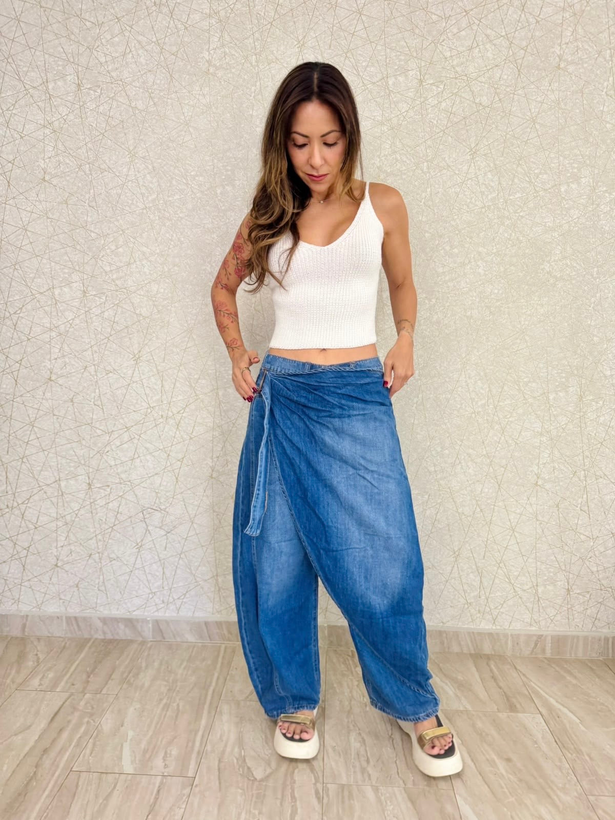 Buckle Wrap Jeans - Marca Italiana 🇮🇹