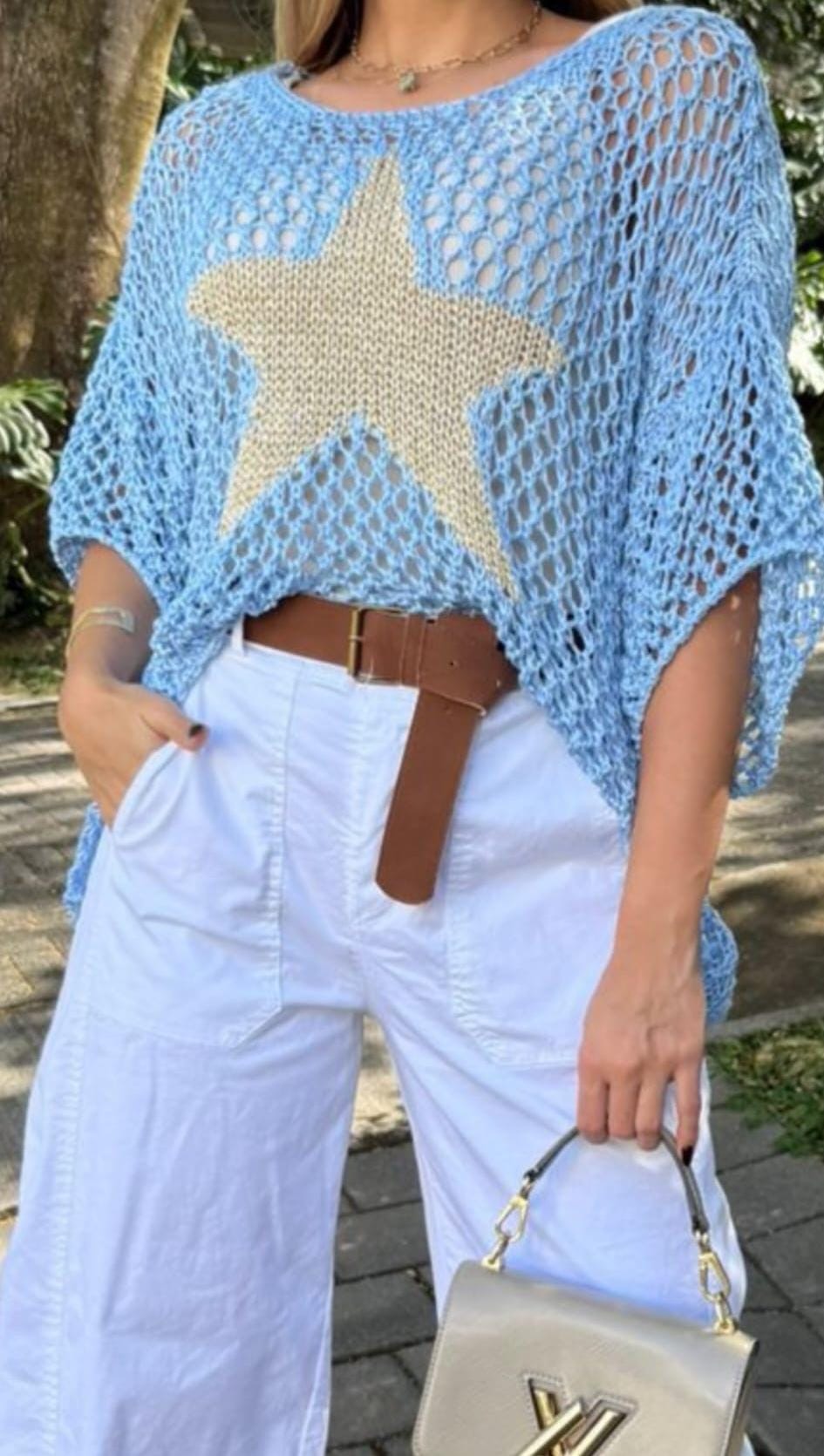 Crochet Golden Star Top - Marca italiana 🇮🇹