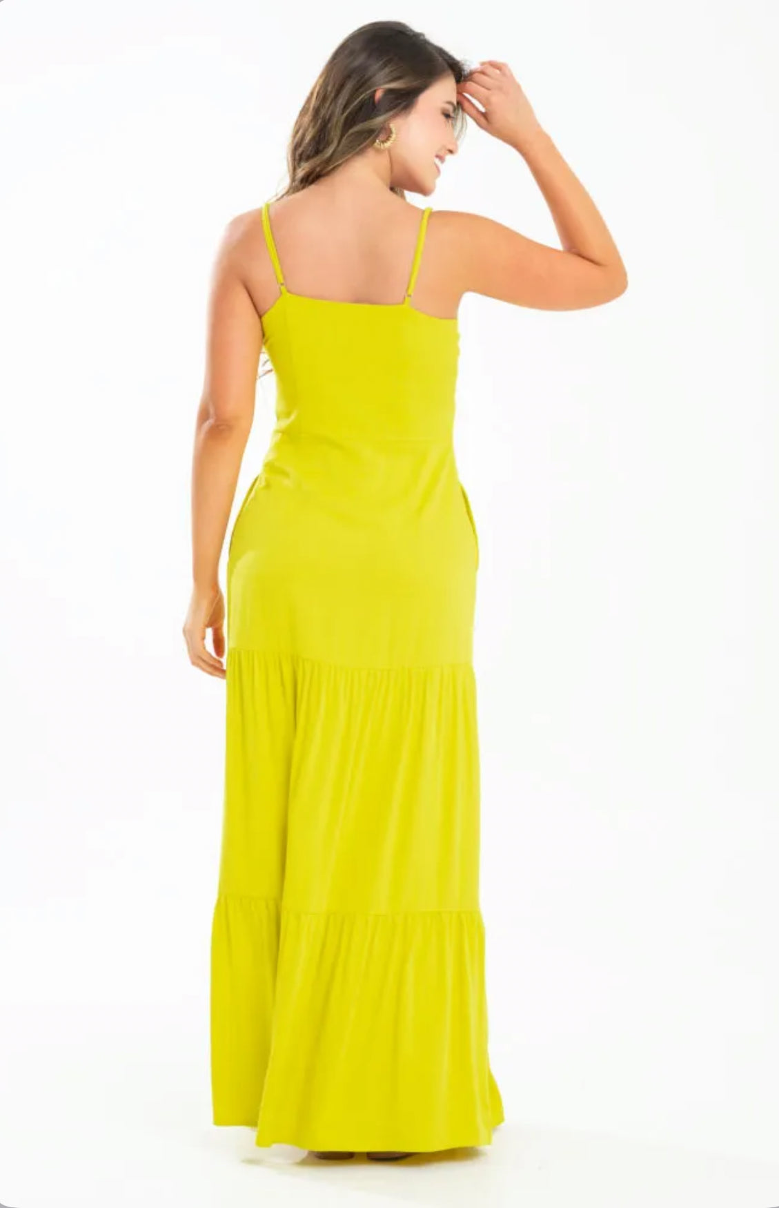 VIVRE – Yellow Maxi Dress with Twist Front Detail