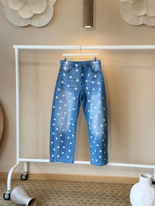 Amalfi Dots Barrel Jeans– Made in Italy 🇮🇹