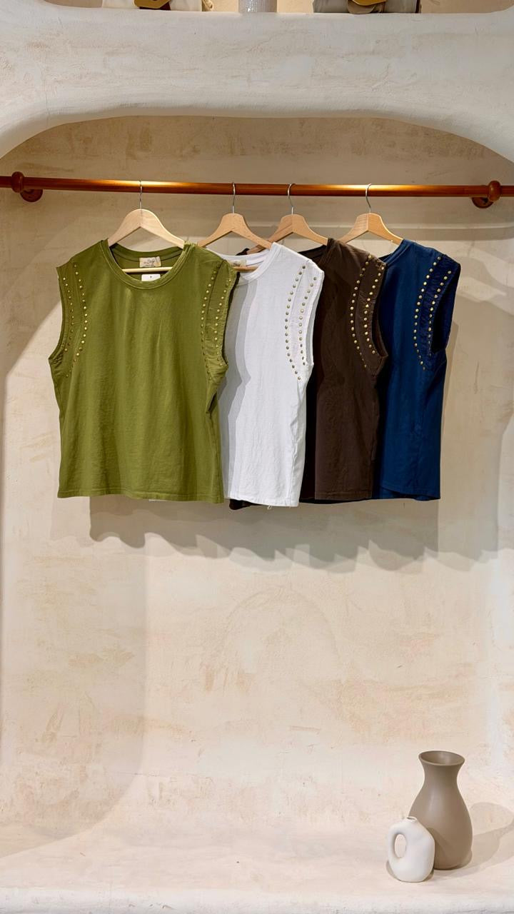 Fiore Studded Top - Marca Italiana🇮🇹