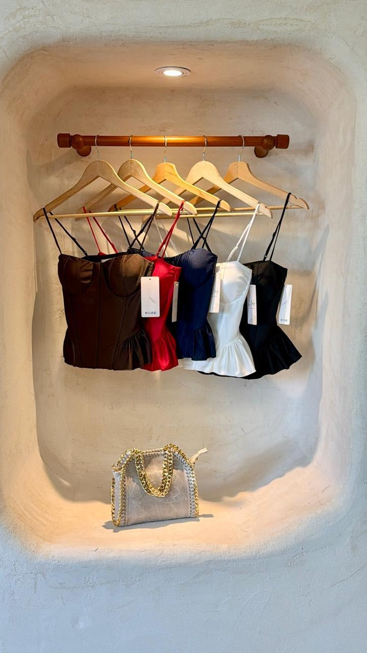 Satin Peplum Top - Made in Italy 🇮🇹
