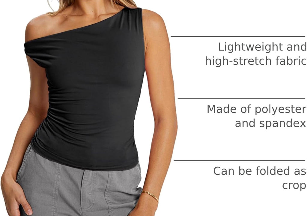 Noir One-Shoulder Top