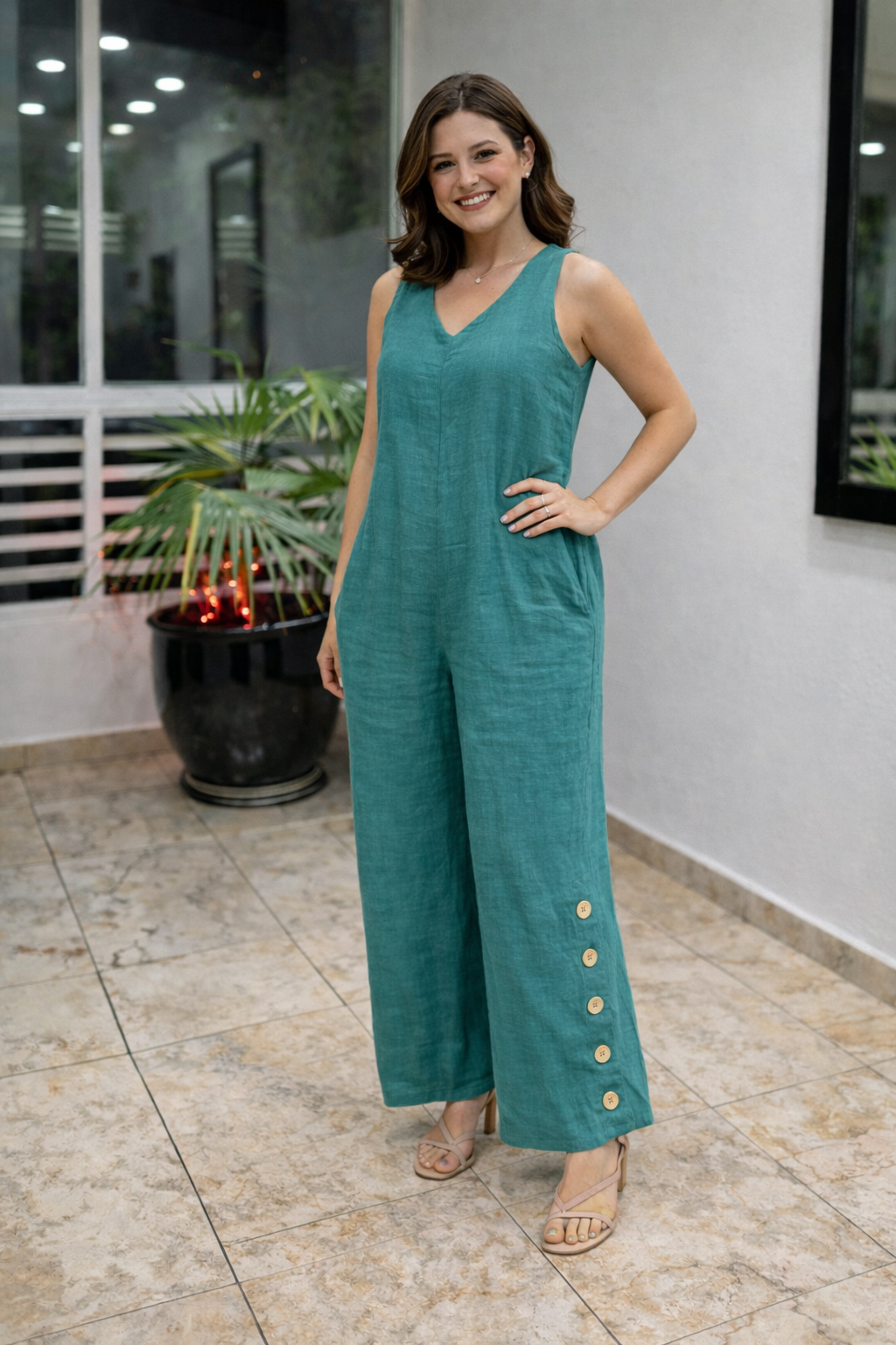 Linen Long Jumpsuit
